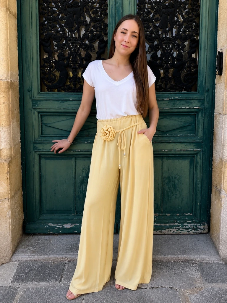 Pantalon Fluide Fleur