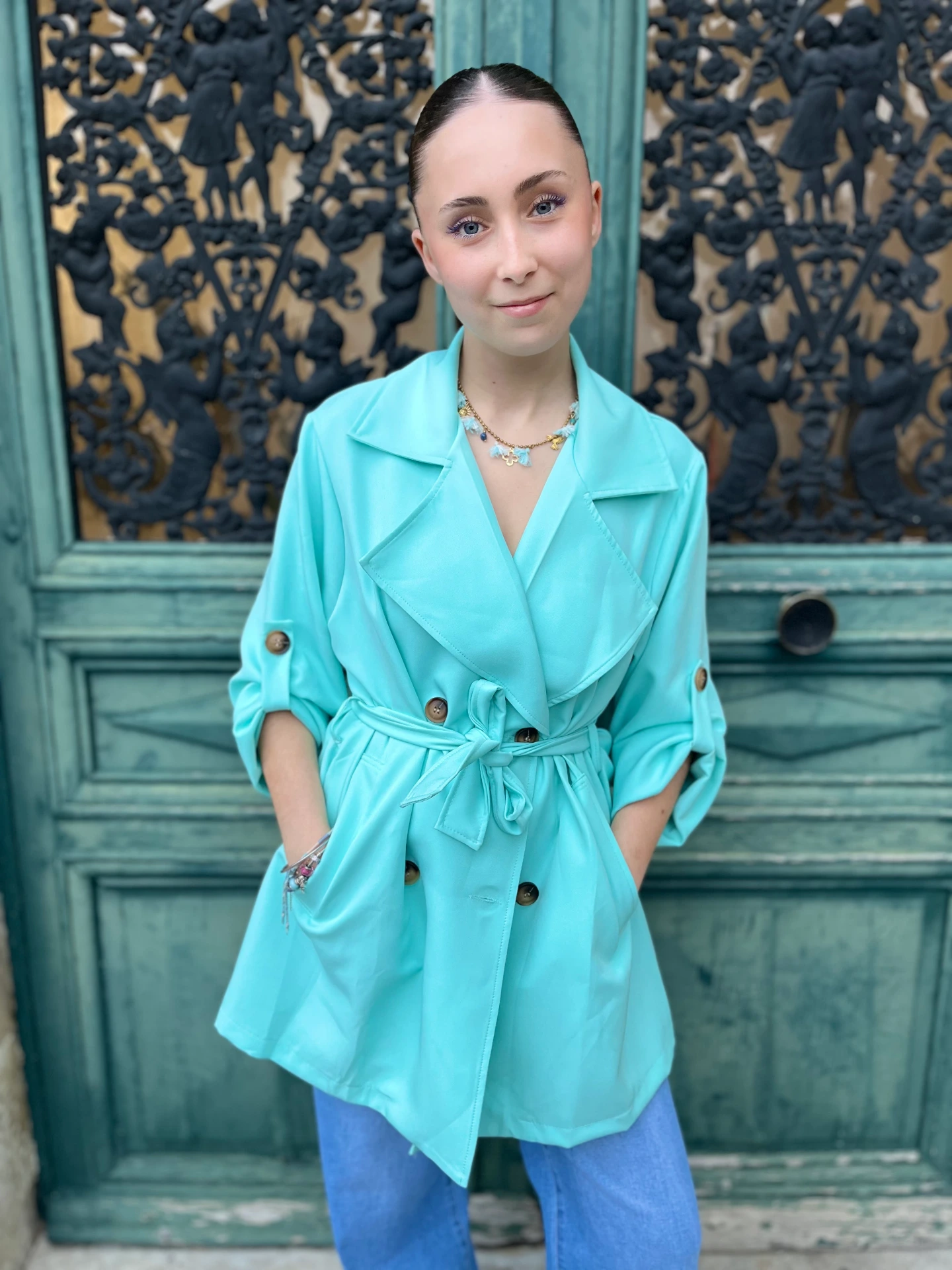 Le Trench qui illumine la tenue (Turquoise)