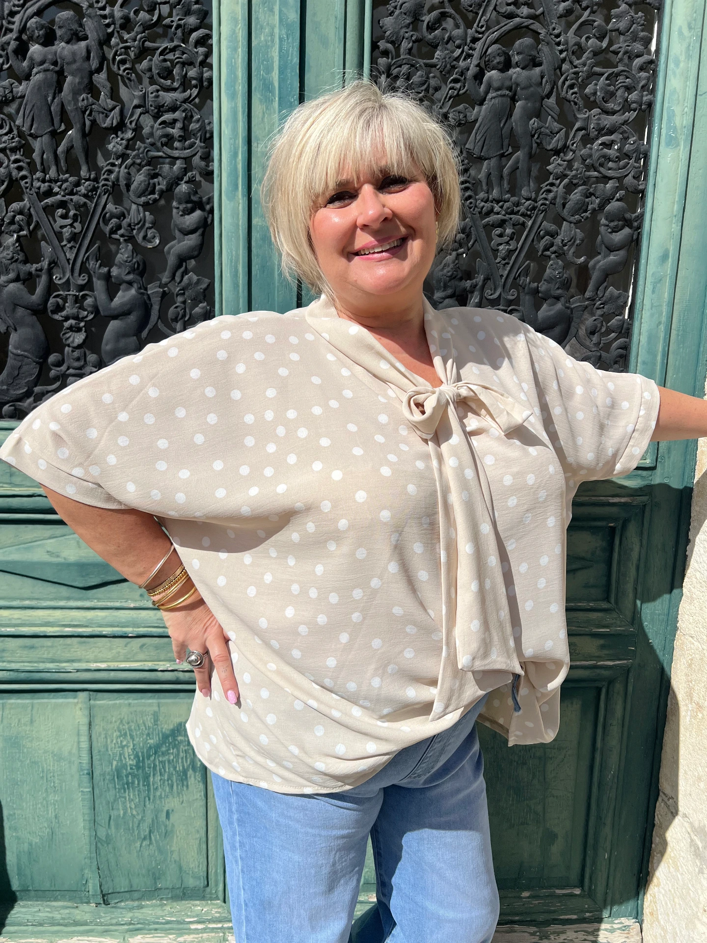 Tunique “La Douceur à Pois” (Beige)