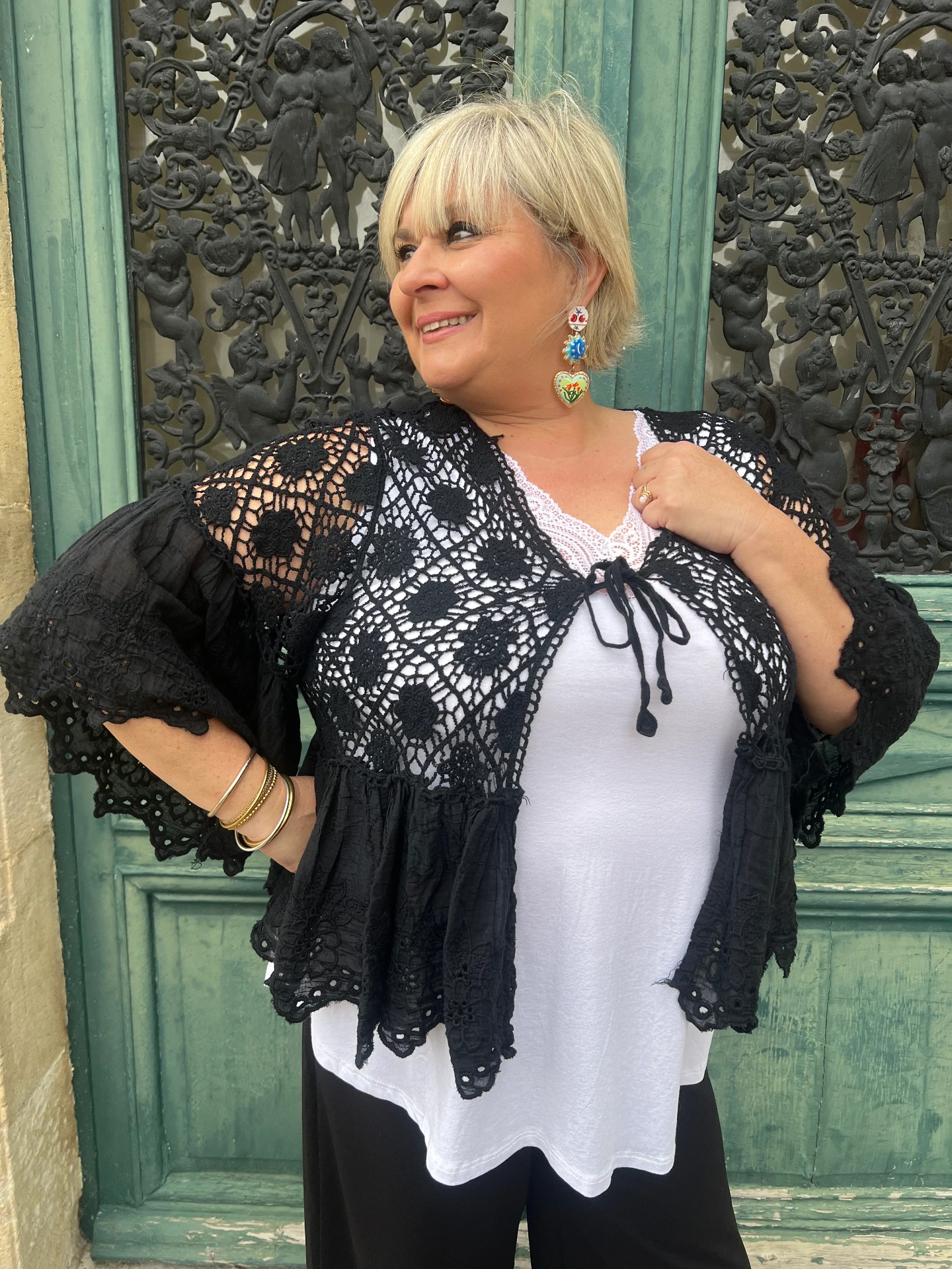 Gilet "Nuage de Dentelle" (Noir)