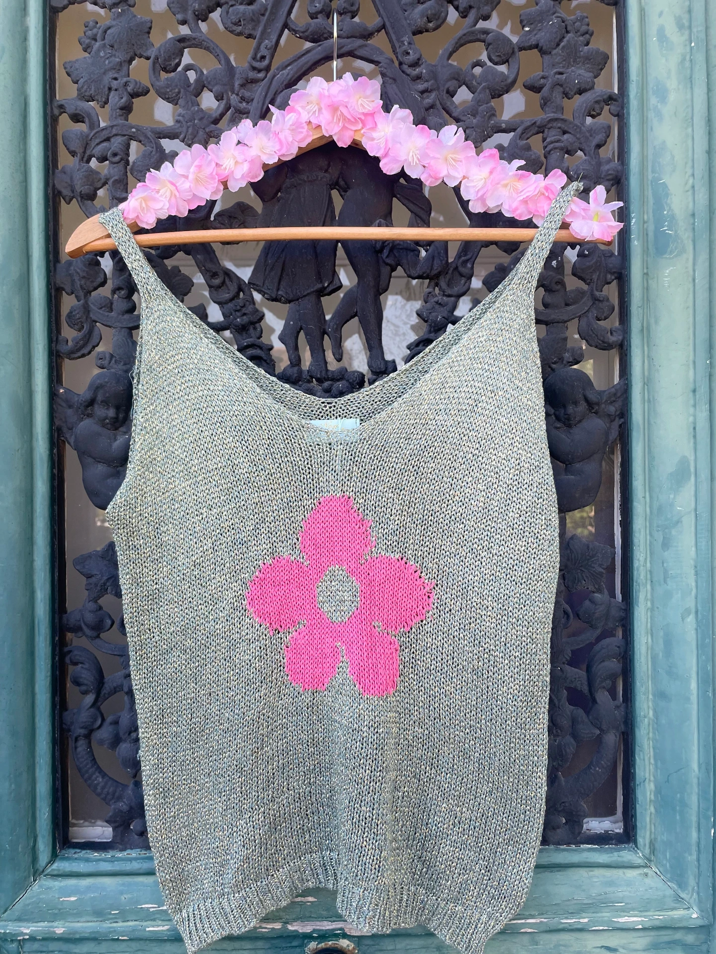 Top en maille "Fleurs"