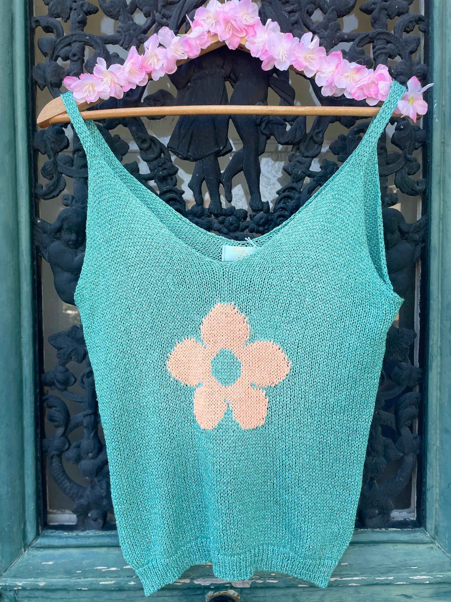 Top en maille "Fleurs"