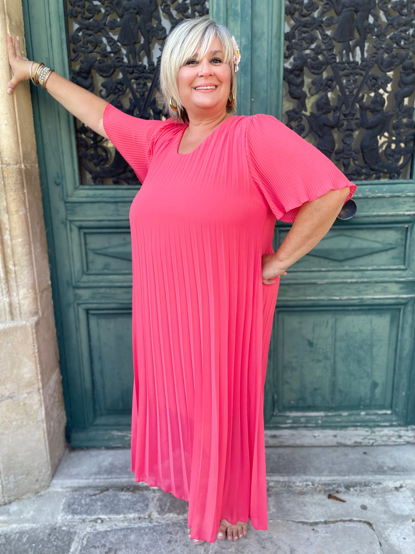 Robe "Plissée Corail"