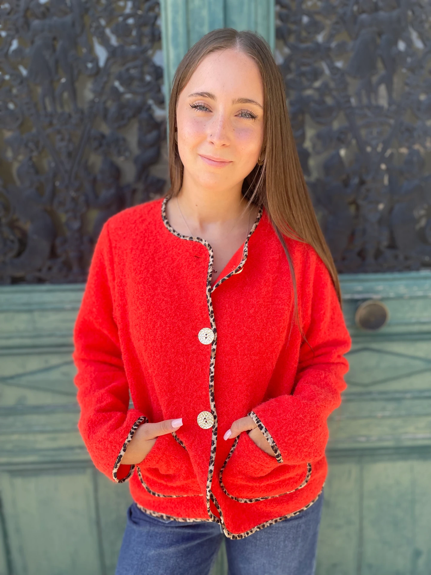 Veste "Laine chiné Orange"