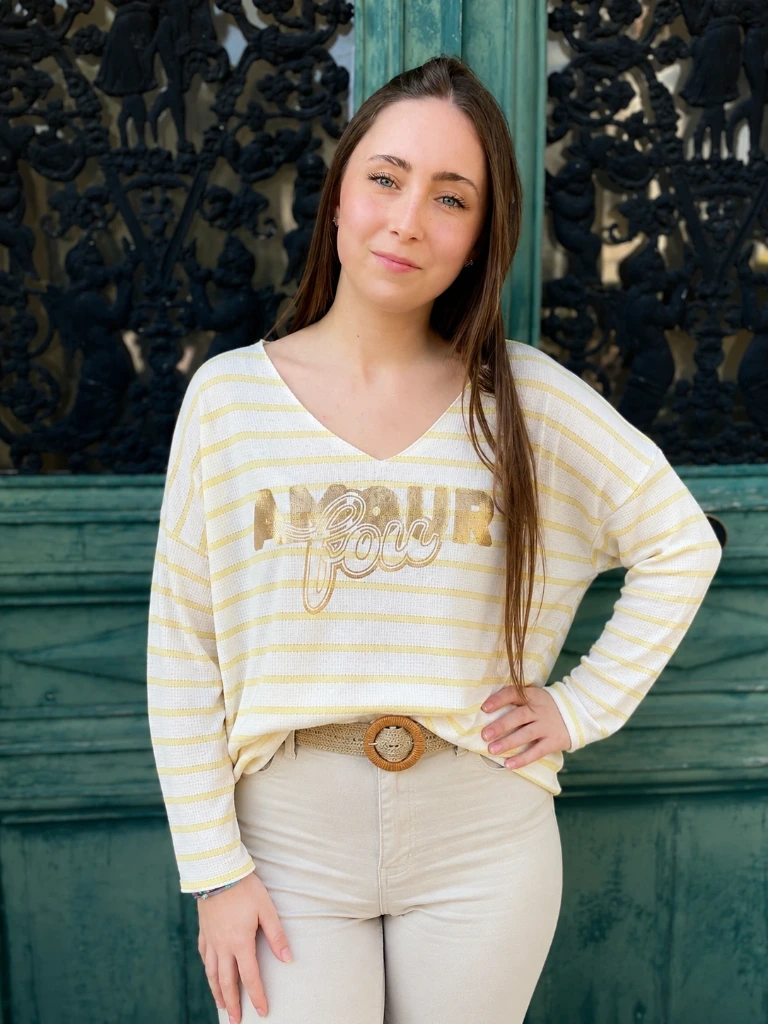 Tee-shirt manche longue "Amour Jaune"