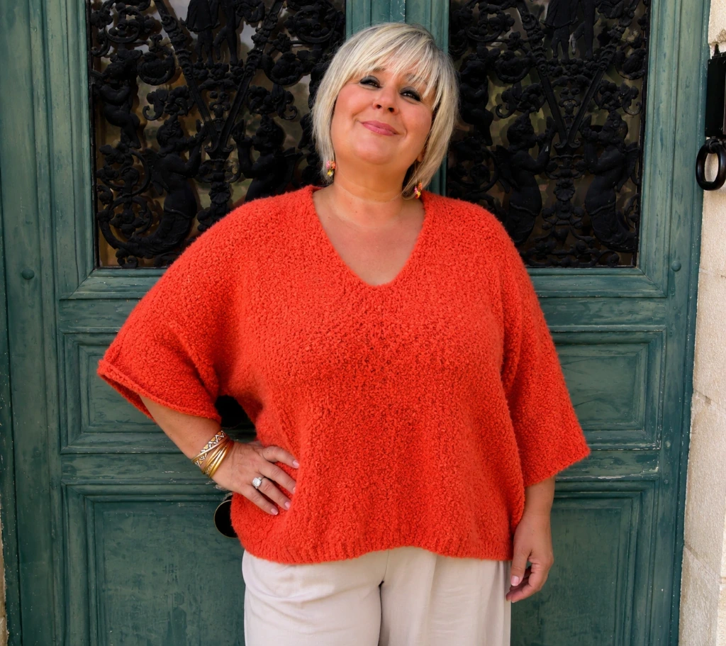 Pull maille "bouclette corail"