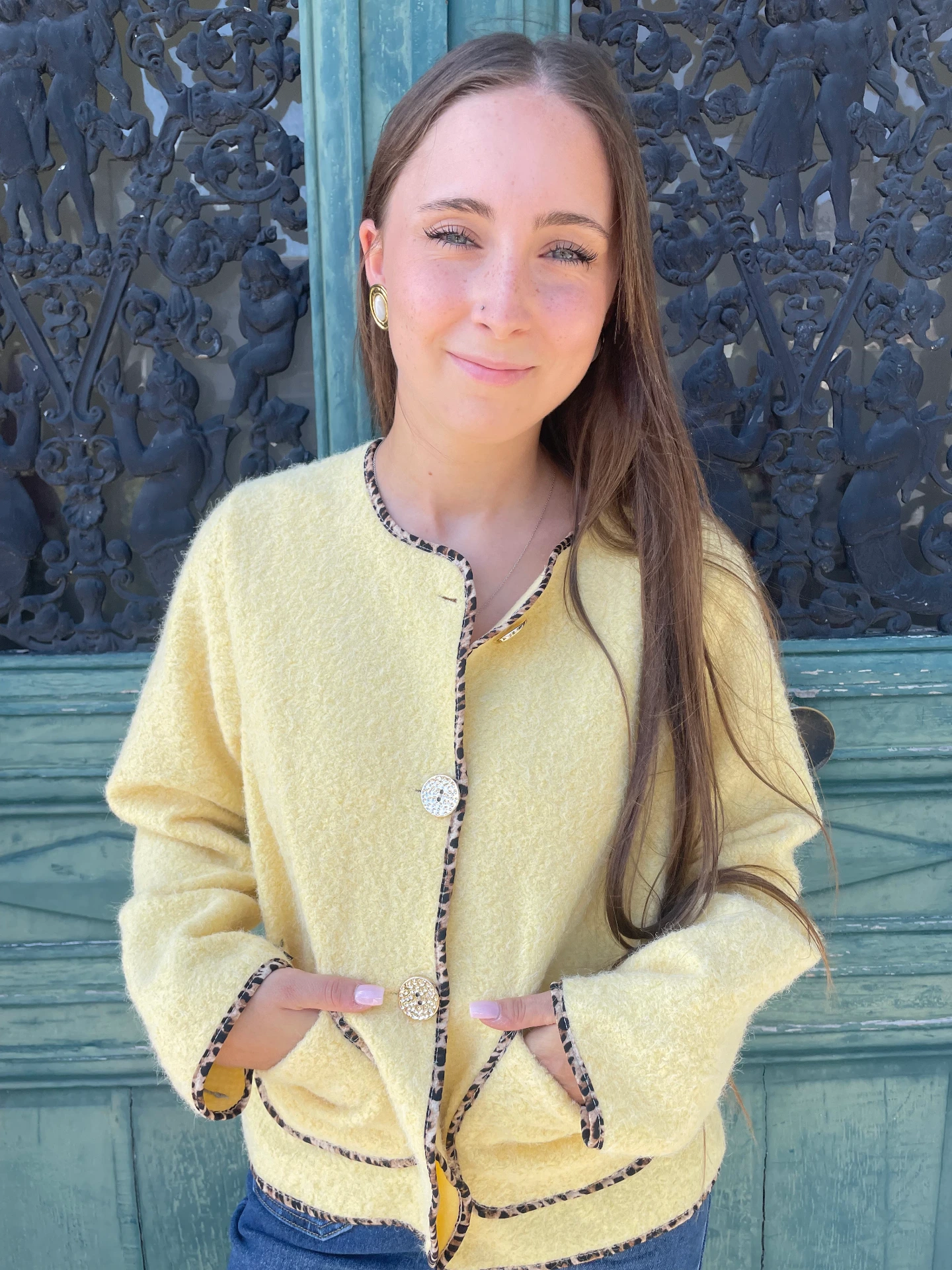 Veste "Laine chiné jaune clair"
