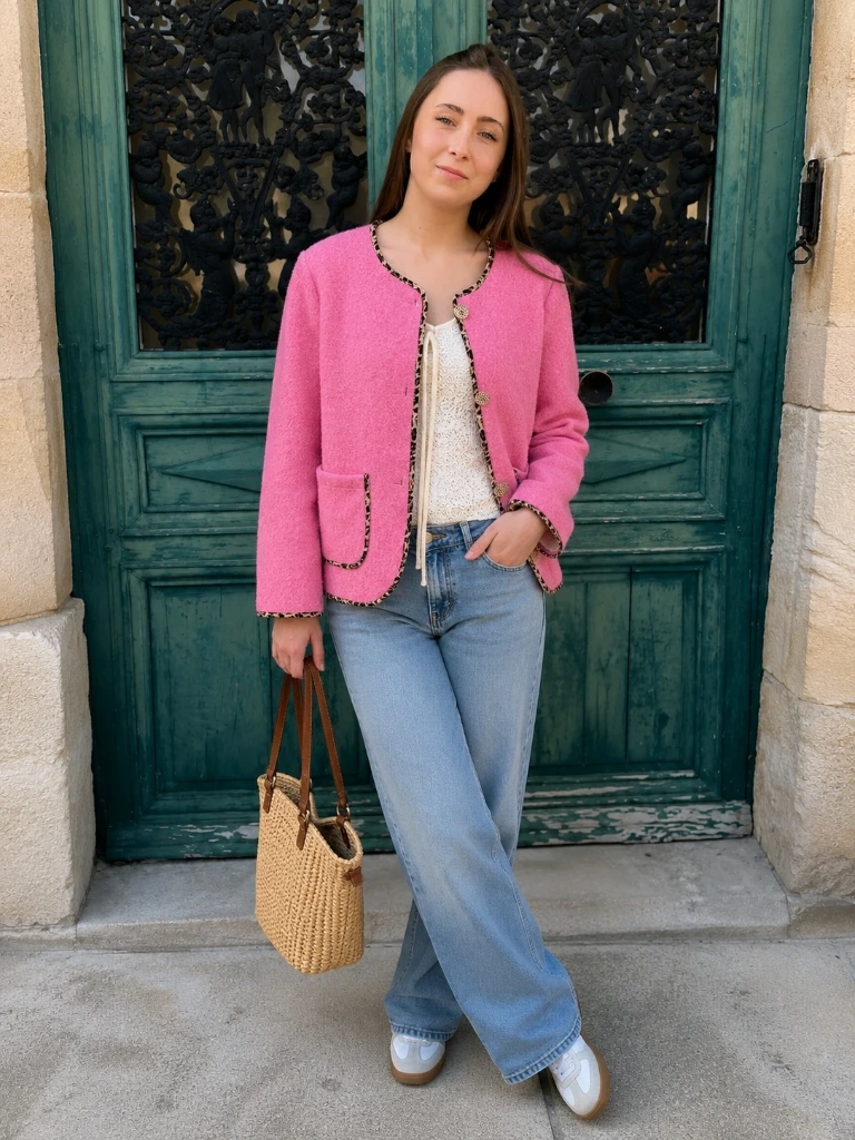 Veste Élégance "Rose bonbon"