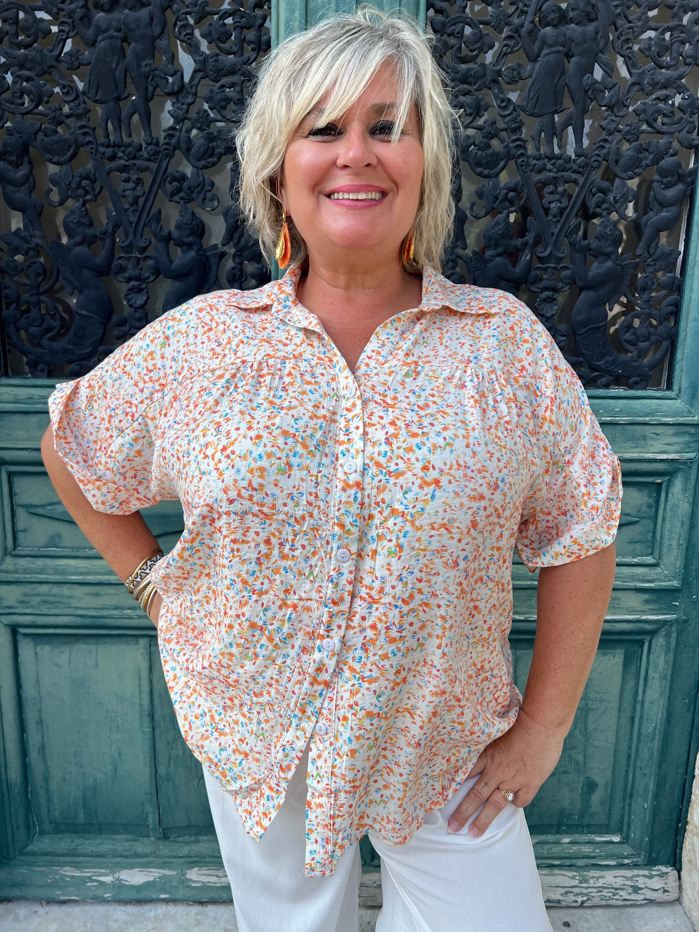 Chemise fleurie imprimée