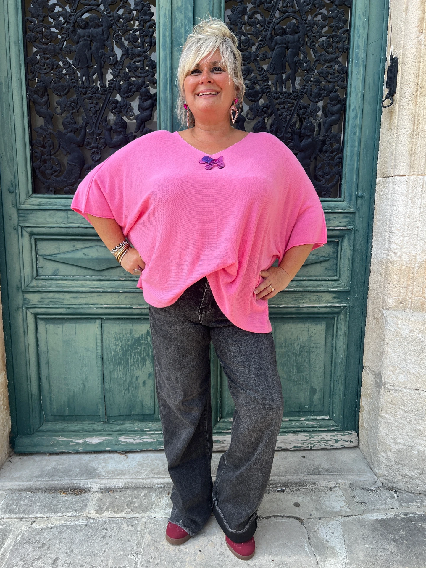 Jean "Wide leg bas effiloché"