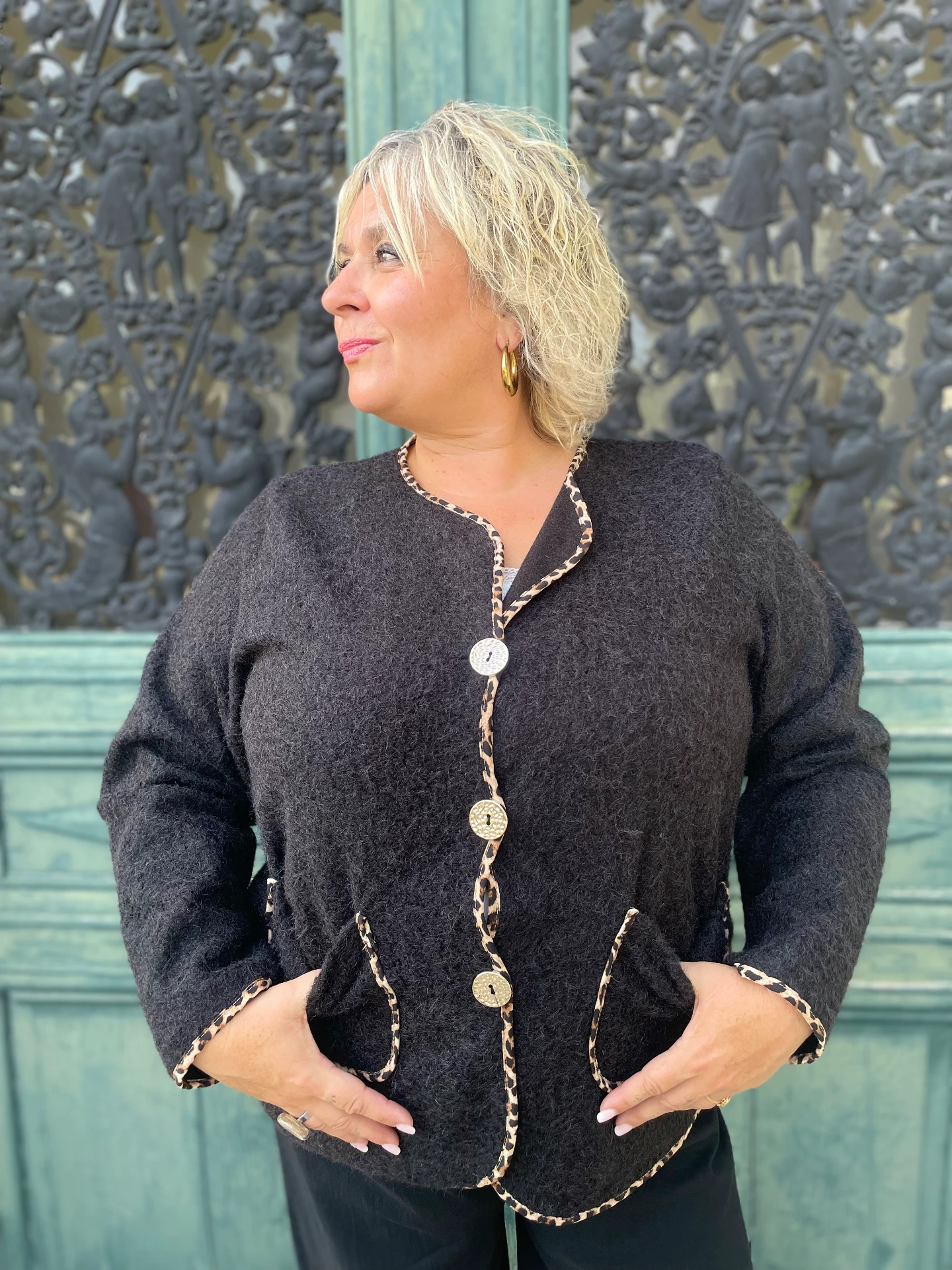 Veste "Laine chiné Noir"