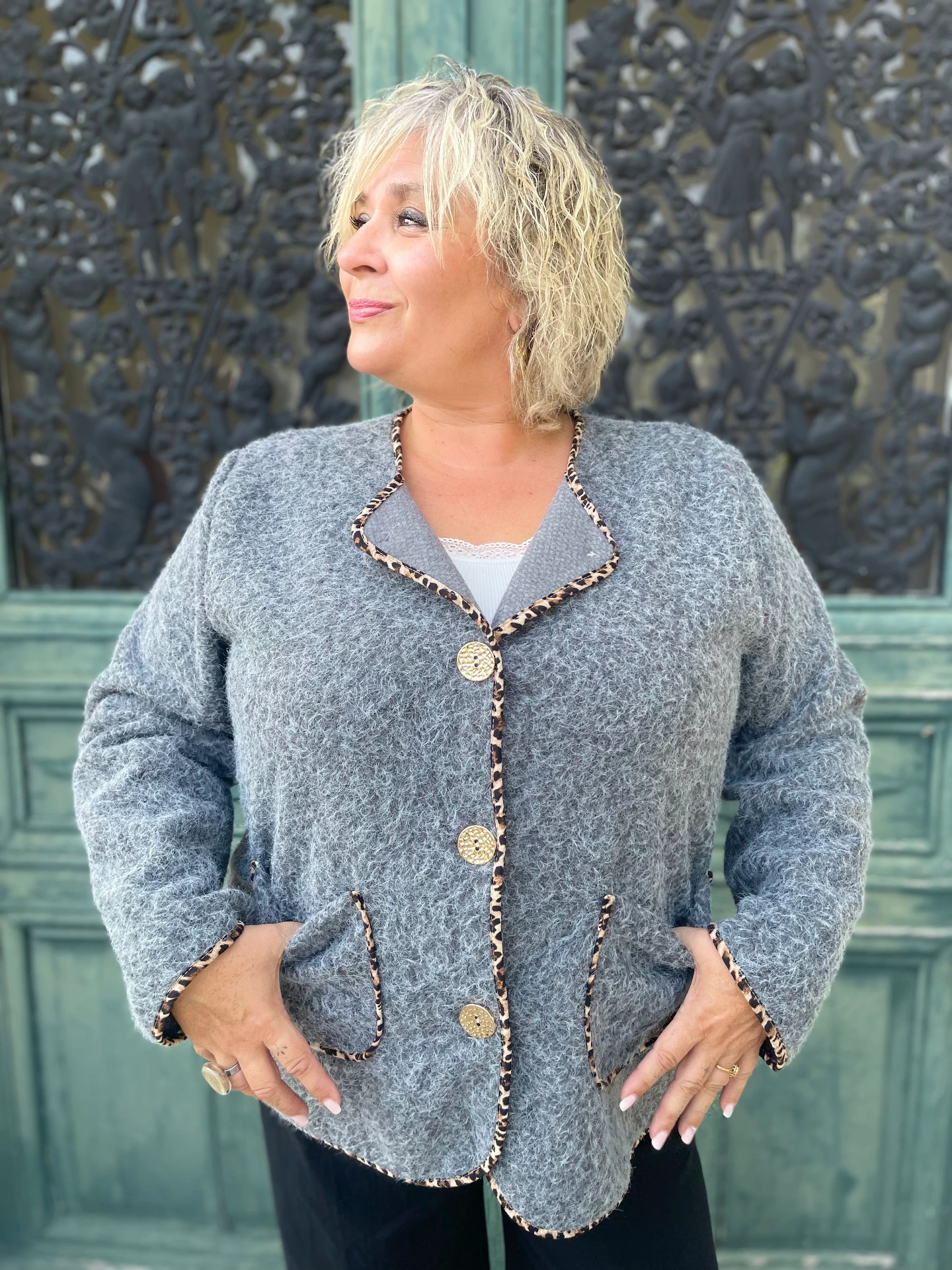 Veste "Laine chiné gris claire GT"