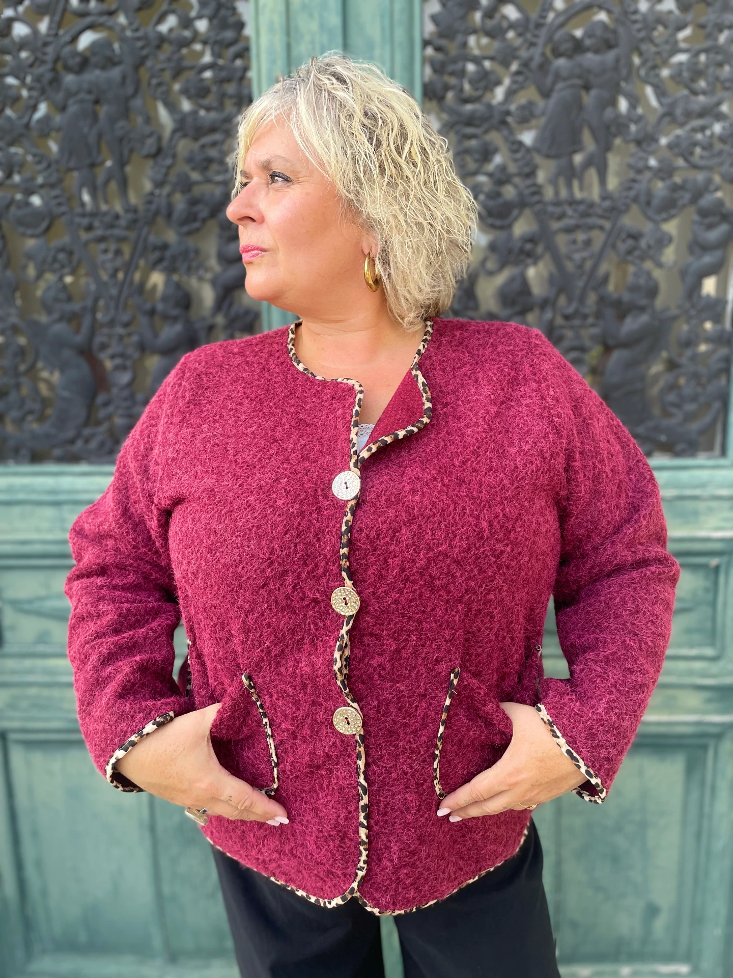 Veste "Laine chiné bordeaux GT"