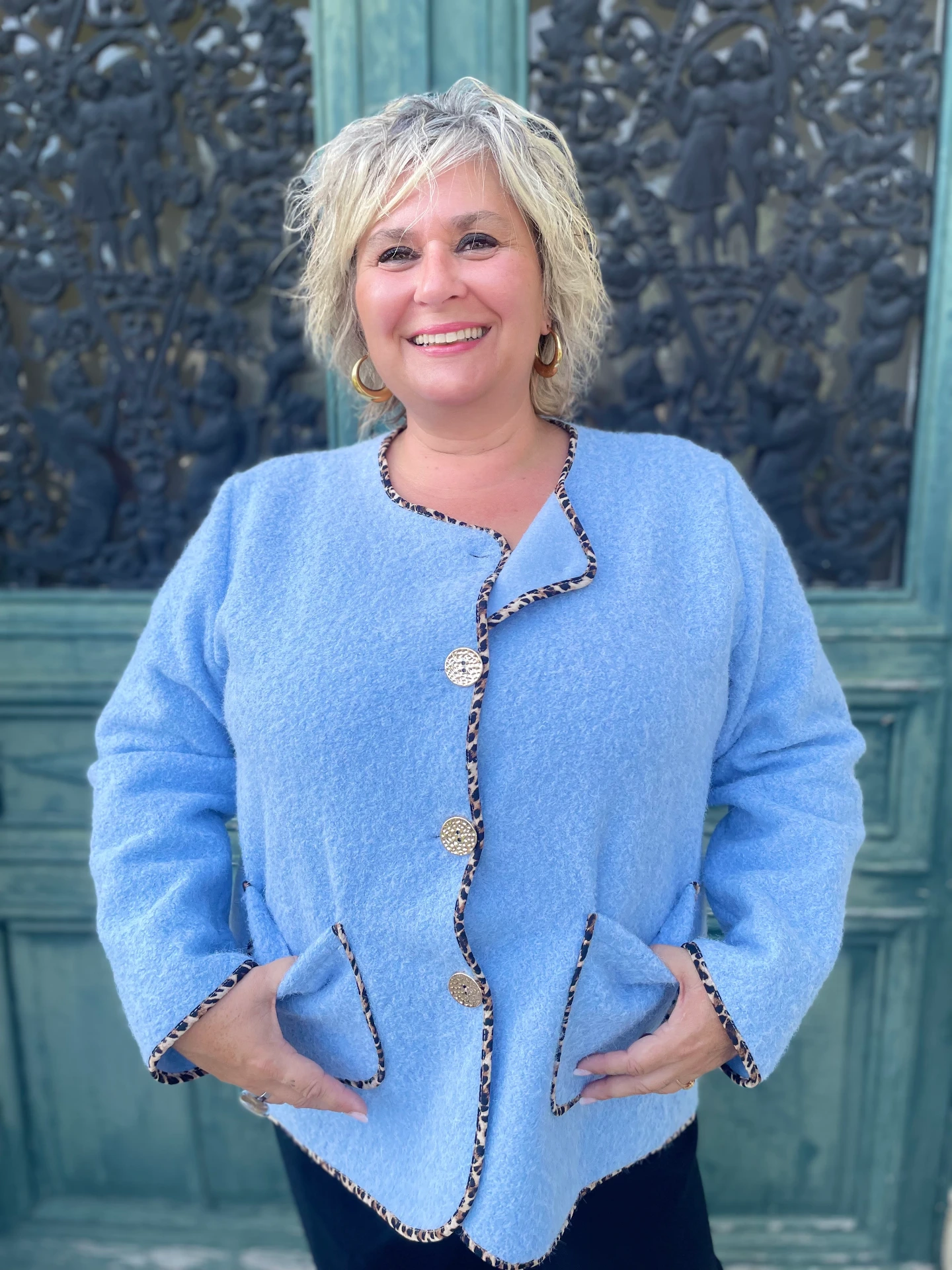 Veste "Laine chiné bleu ciel GT"
