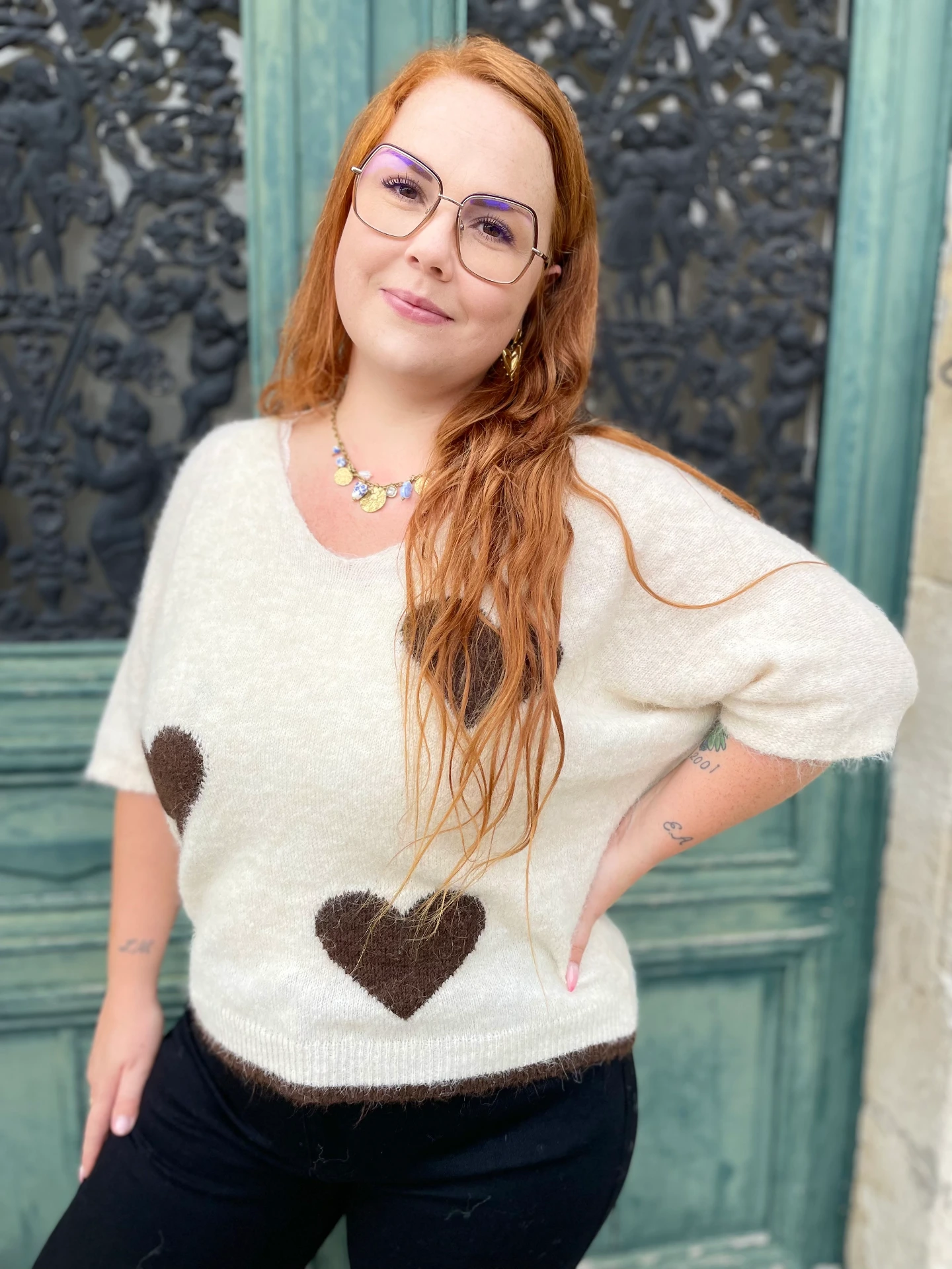 Pull "Coup de Love Crème"