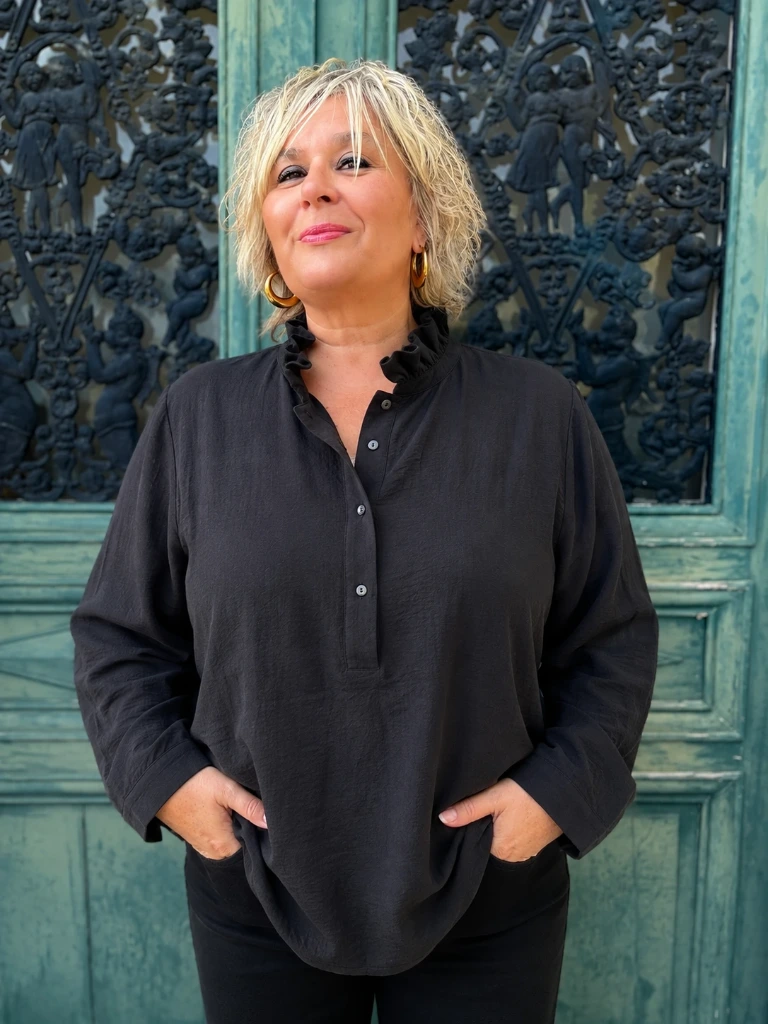 Blouse "Reine de Cœur" (T2 (42-44), Noir)