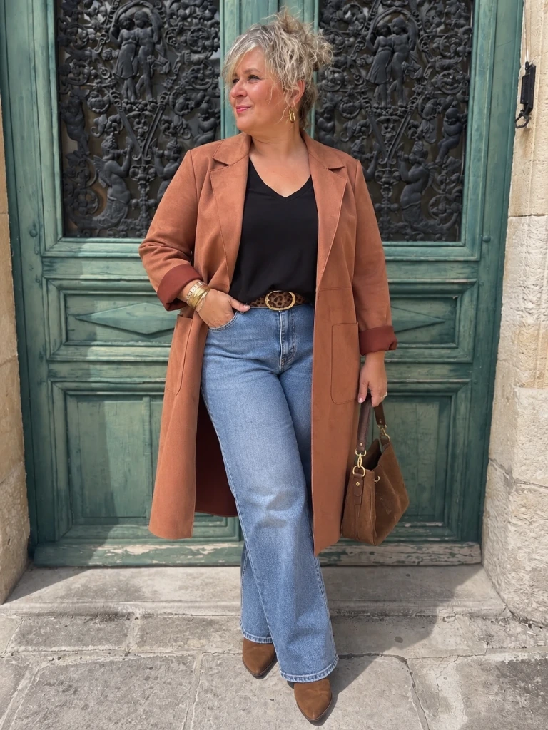 Veste Longue Suédine