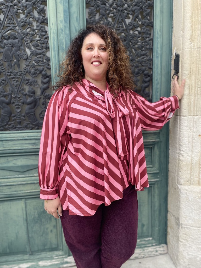 Blouse Rayée Rose