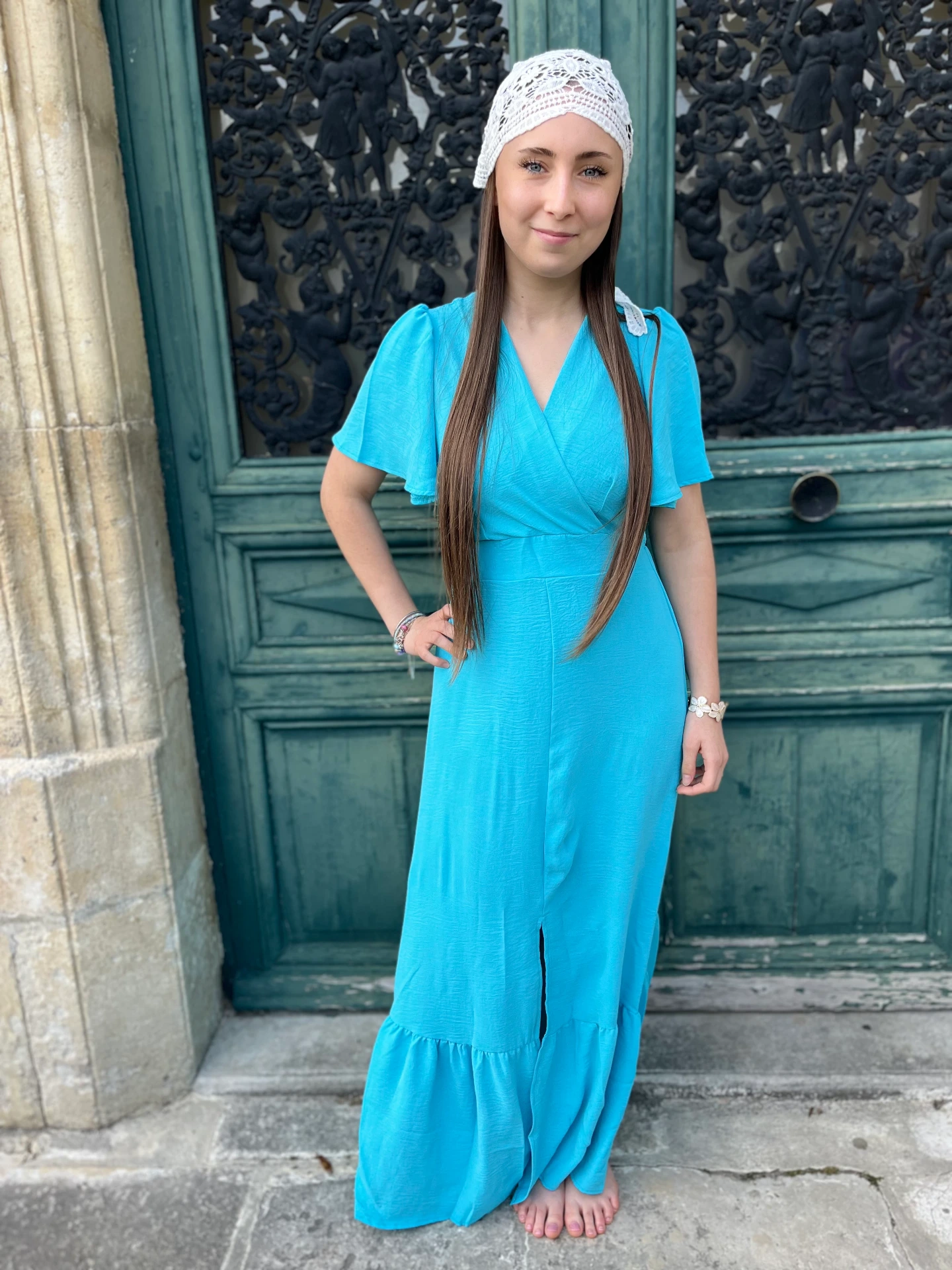 Robe longue "Bleu lagon"