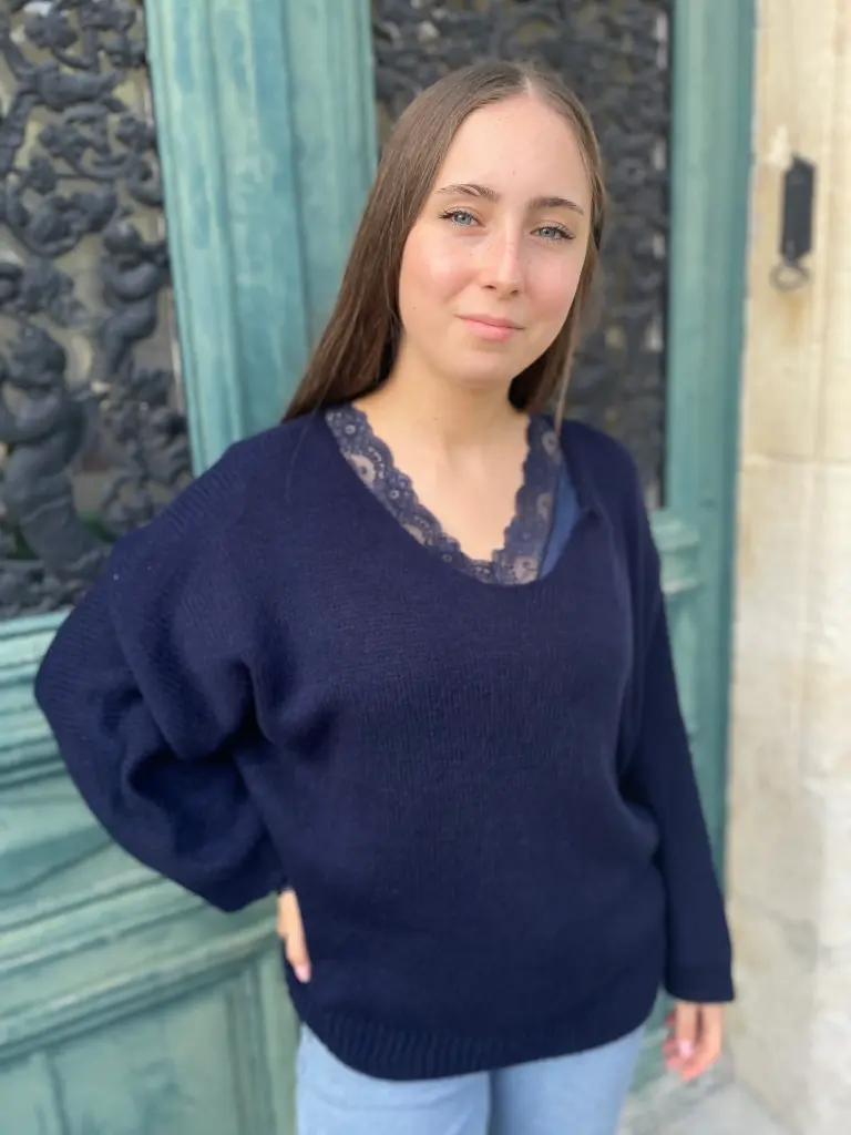  Top "colle à ta peau" (Bleu Marine)