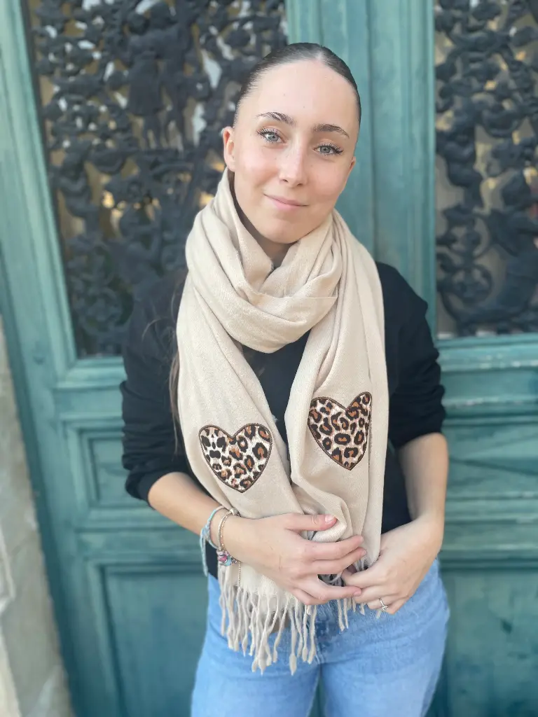 Écharpe “Ça dit : j’ai du caractère (et j’ai froid)” (Beige)